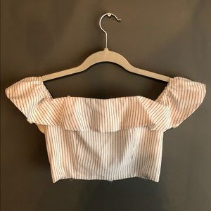 Blue and white striped crop top!